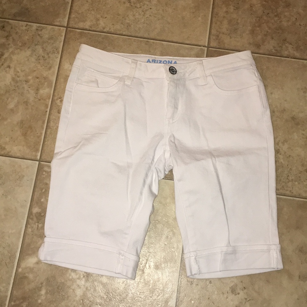 White Jean Bermuda Shorts
